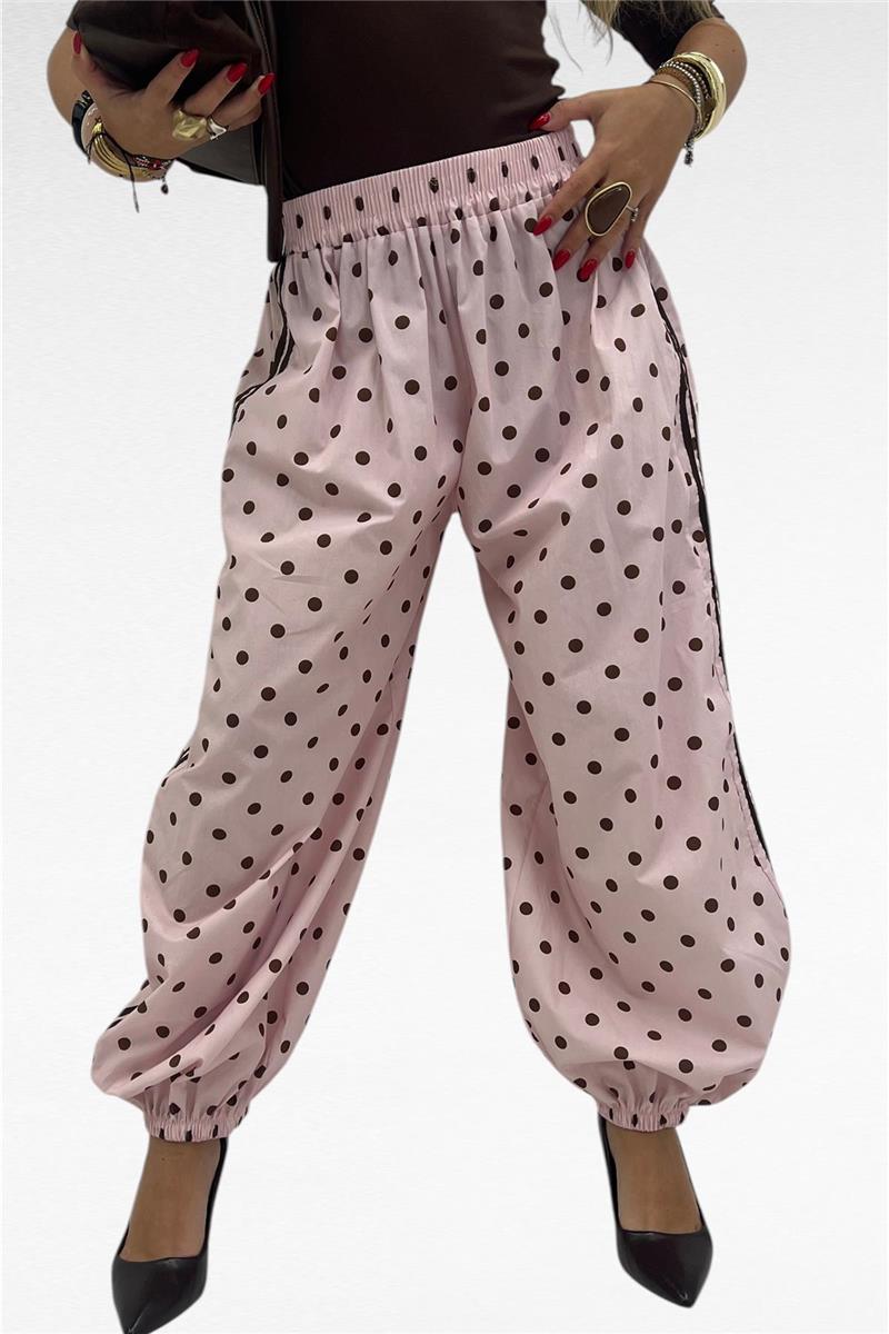 pantalone in cotone pois